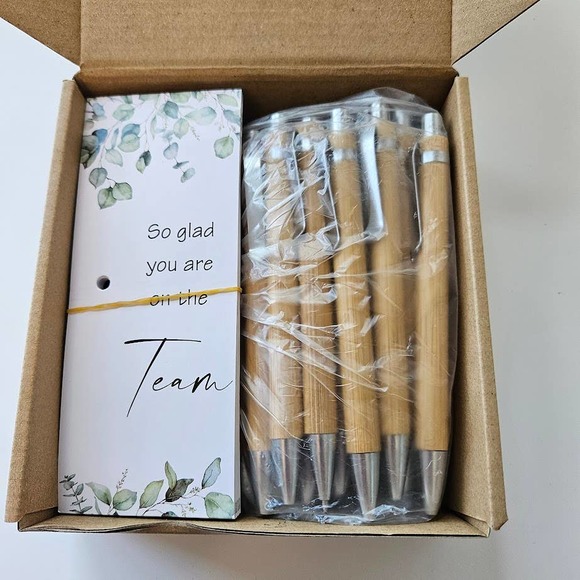 Wooden Pen Set For Teams, Business, Offices- 72 Pieces, Pen And Bookmark Tag - Picture 4 of 4